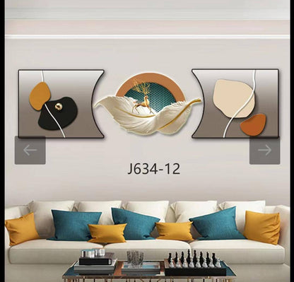 3pc 3in1 30x125cm Decor wall clock elegant wall hanging