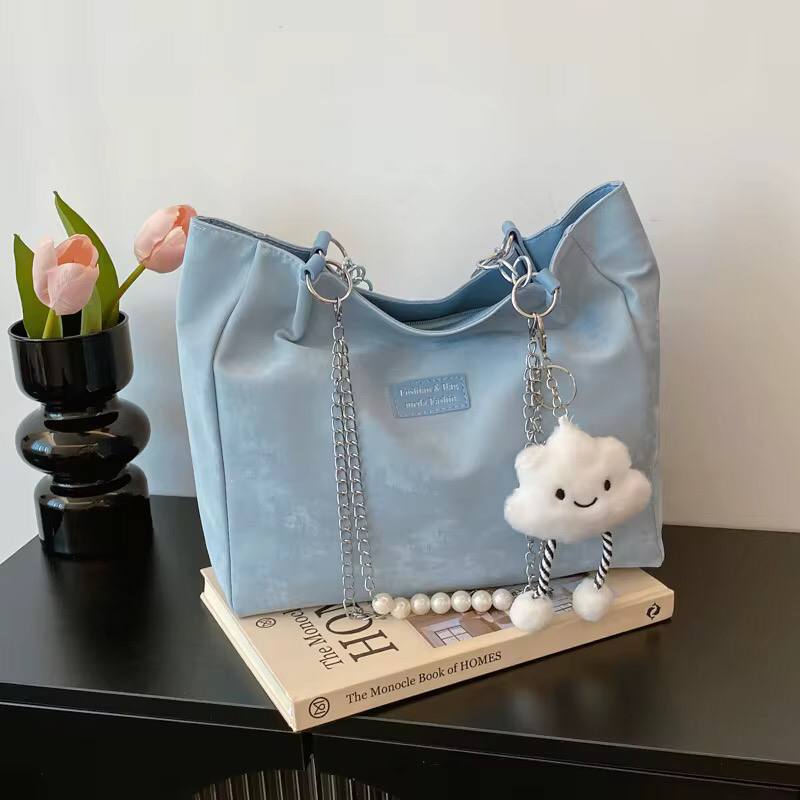 CUTE FASHION PEARL HANDBAG WITH CLOUD BAGCHARM /KEYHOLDER