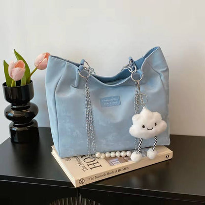 CUTE FASHION PEARL HANDBAG WITH CLOUD BAGCHARM /KEYHOLDER