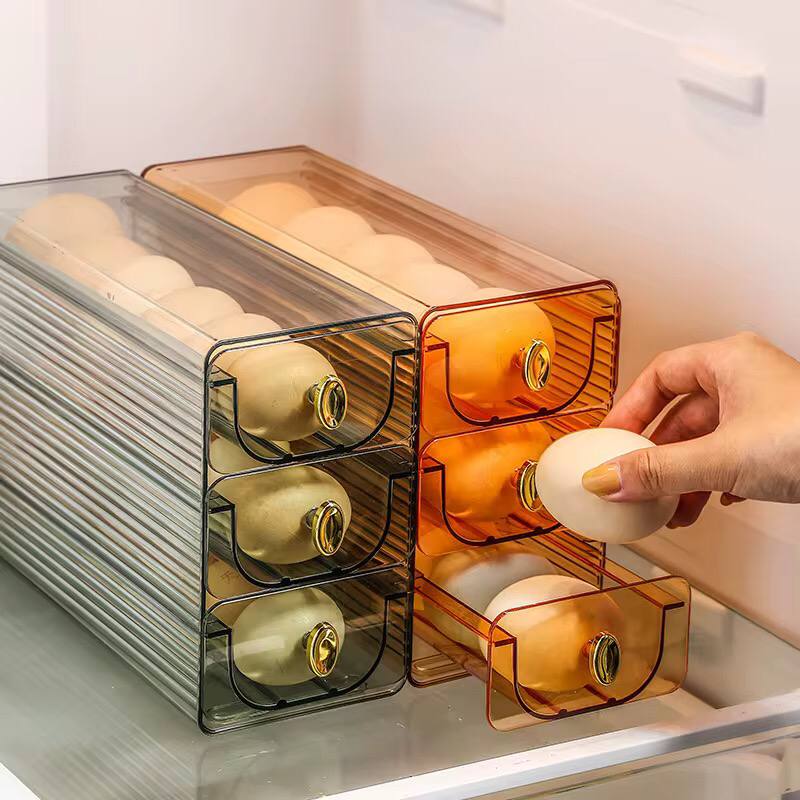 Space saving egg tray .