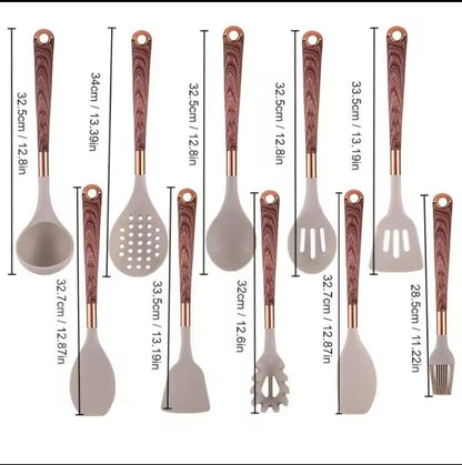 11pcs silicone spoon set