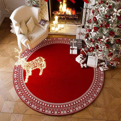 Christmas Circular Carpet Washable Anti Slip Carpet New Year Atmosphere Mat Decoration*
Size: 120cm