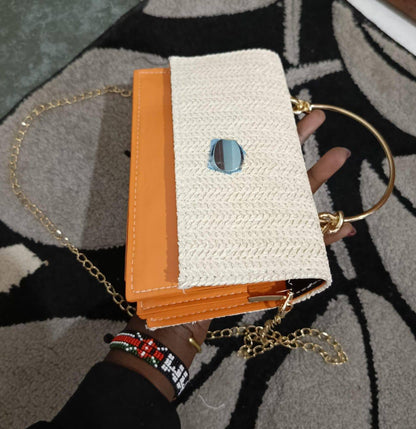 Straw plaited crossbody bag