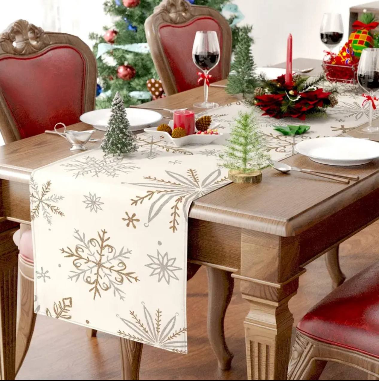 Christmas Table Runner Snowman Gnome Table Cloths Linen Table Runners