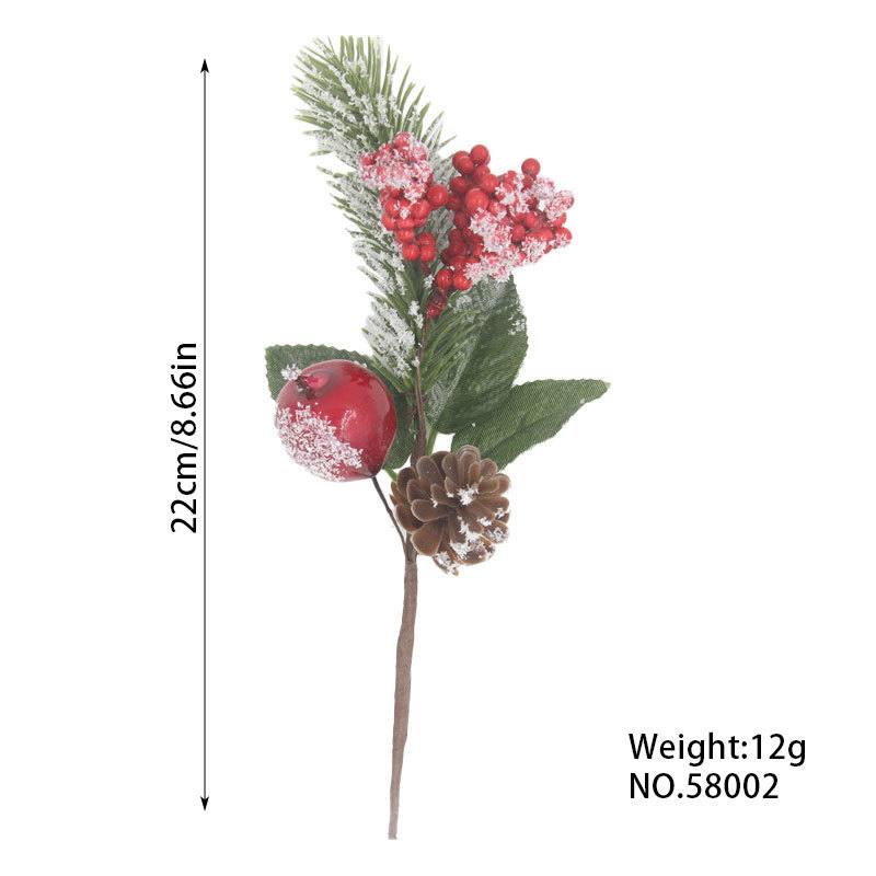 Green&Red Christmas Pine Branches Home Table Decoration DIY Accessories Artificial Tree Branches Xmas Tree Ornaments