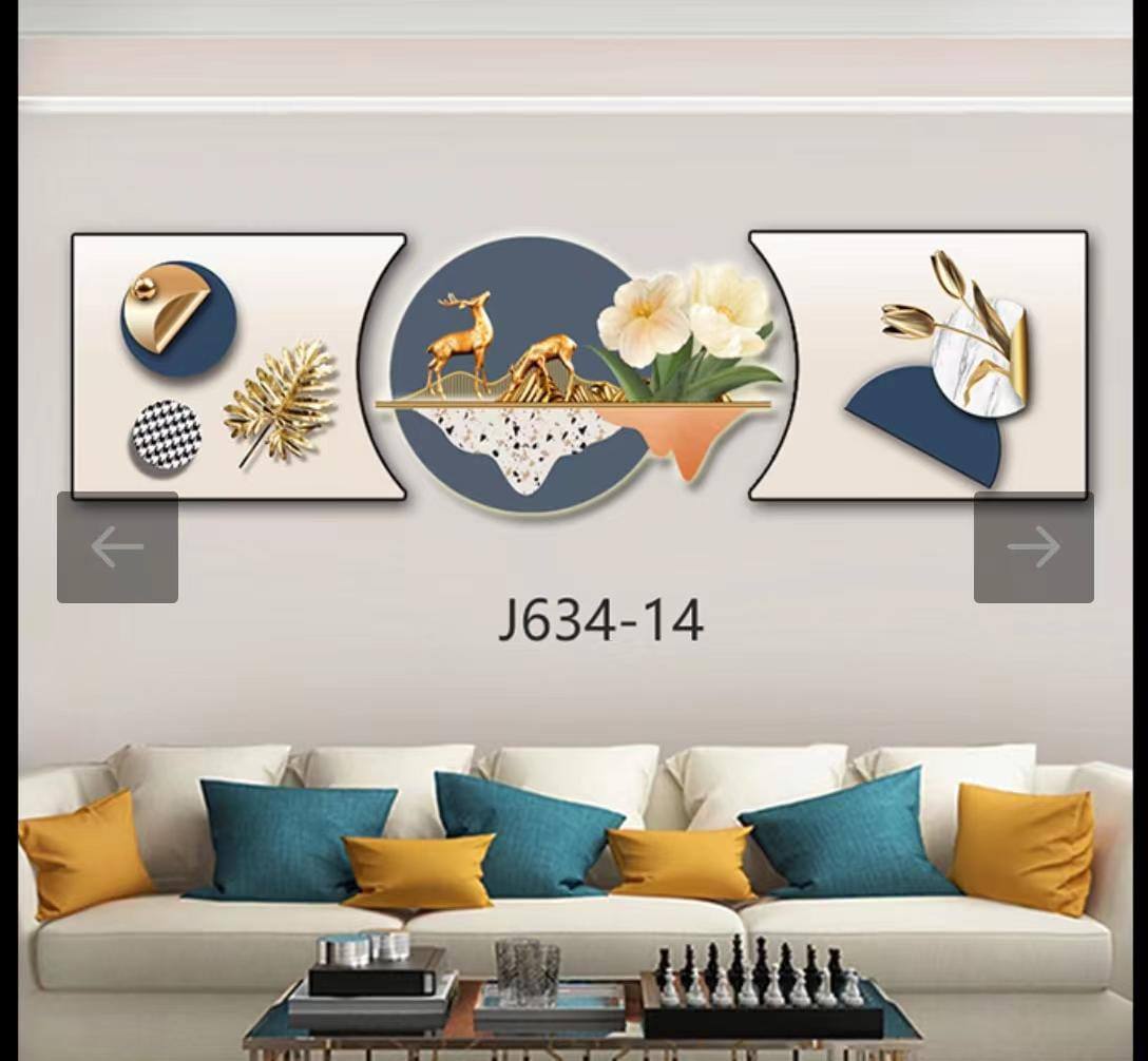 3pc 3in1 30x125cm Decor wall clock elegant wall hanging