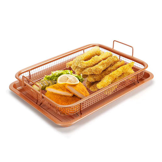 Heat resistant stainless steel French fries basket + tray