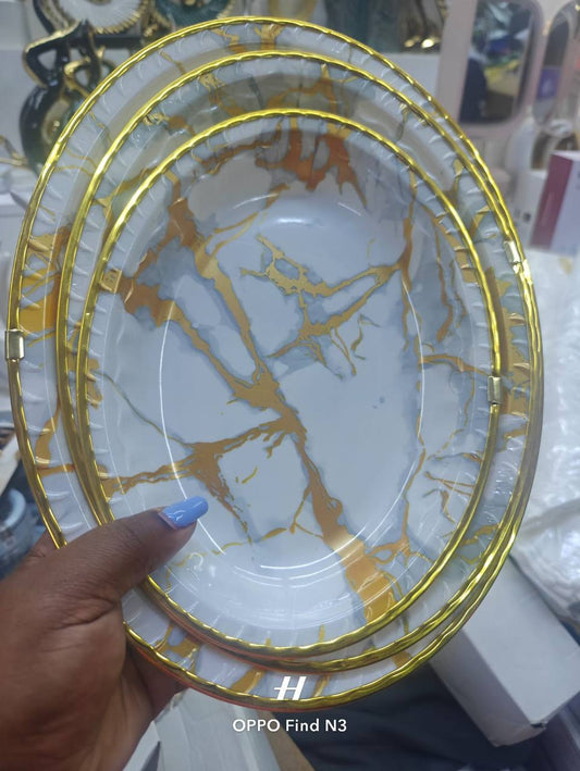 3 pcs oval trays