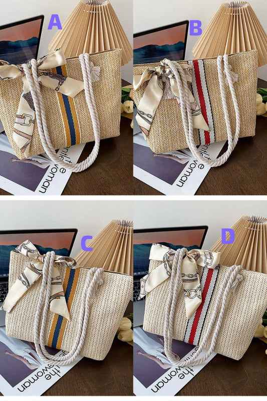 Chic fashion straw tote bag