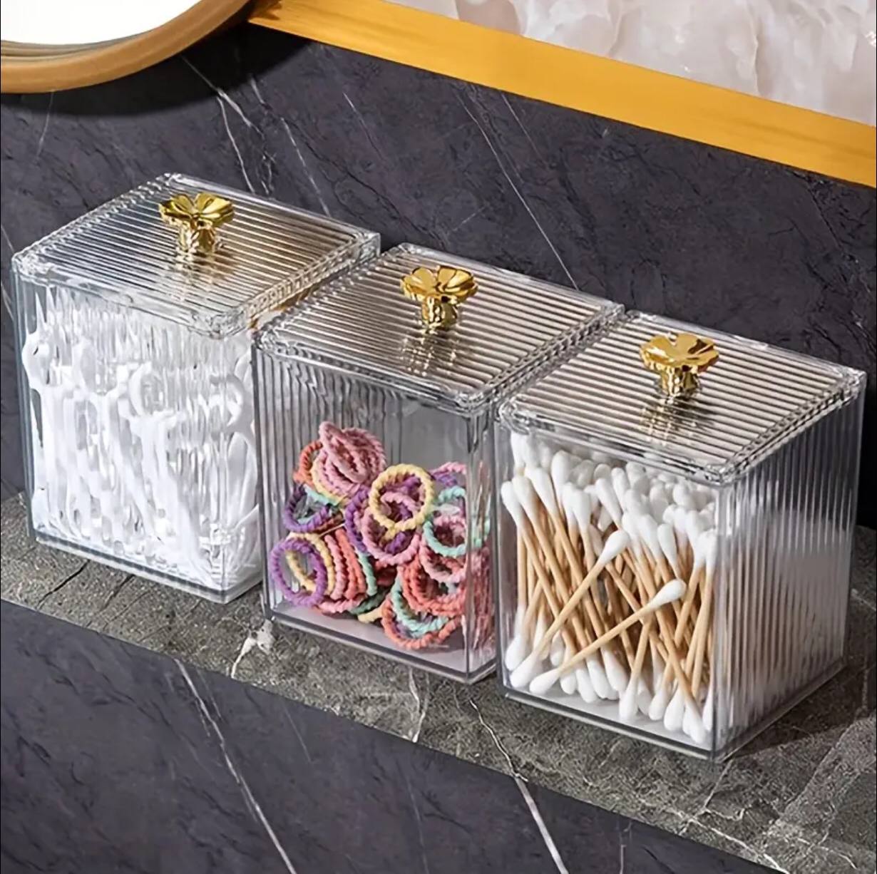 Single  Multifunction Makeup Cotton Pad Storage Box for Cotton Swab Rod Cosmetics Jewelry Bathroom Container Lipstick