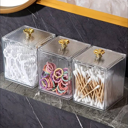 Single  Multifunction Makeup Cotton Pad Storage Box for Cotton Swab Rod Cosmetics Jewelry Bathroom Container Lipstick