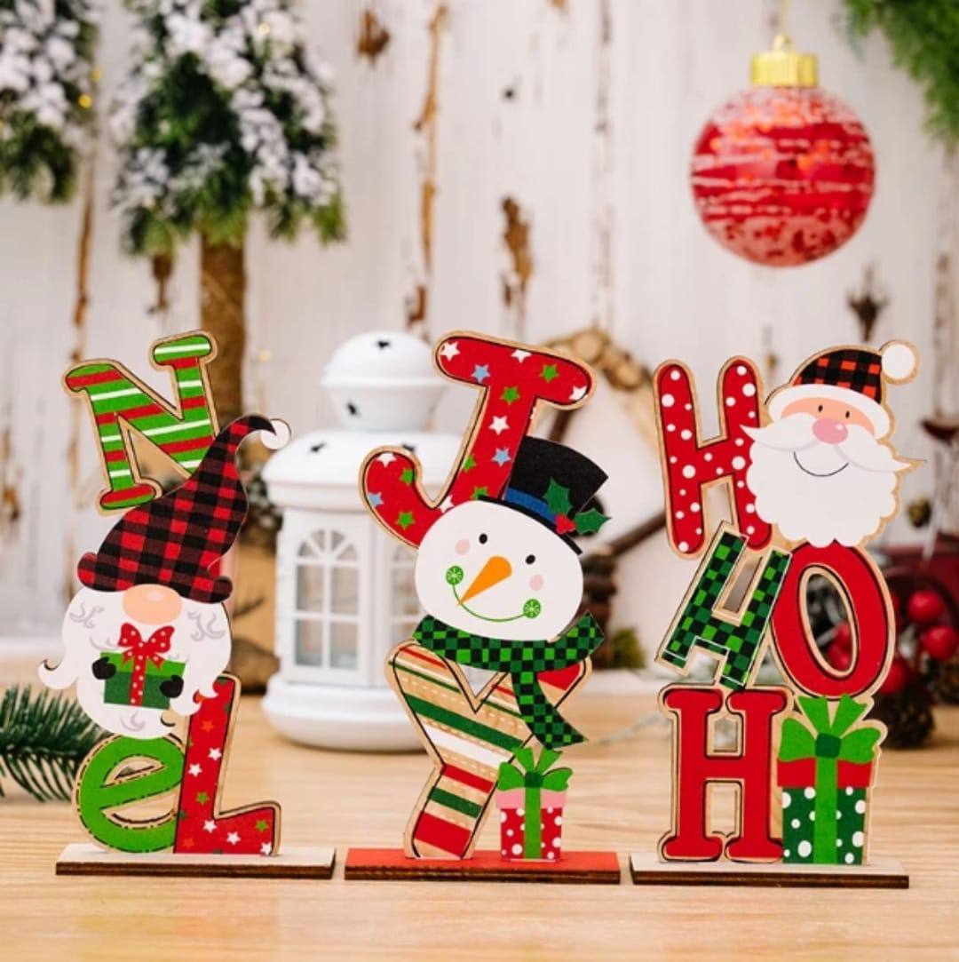Wooden Christmas Desktop Ornaments Table Decor Christmas Home Decoration Xmas Gift