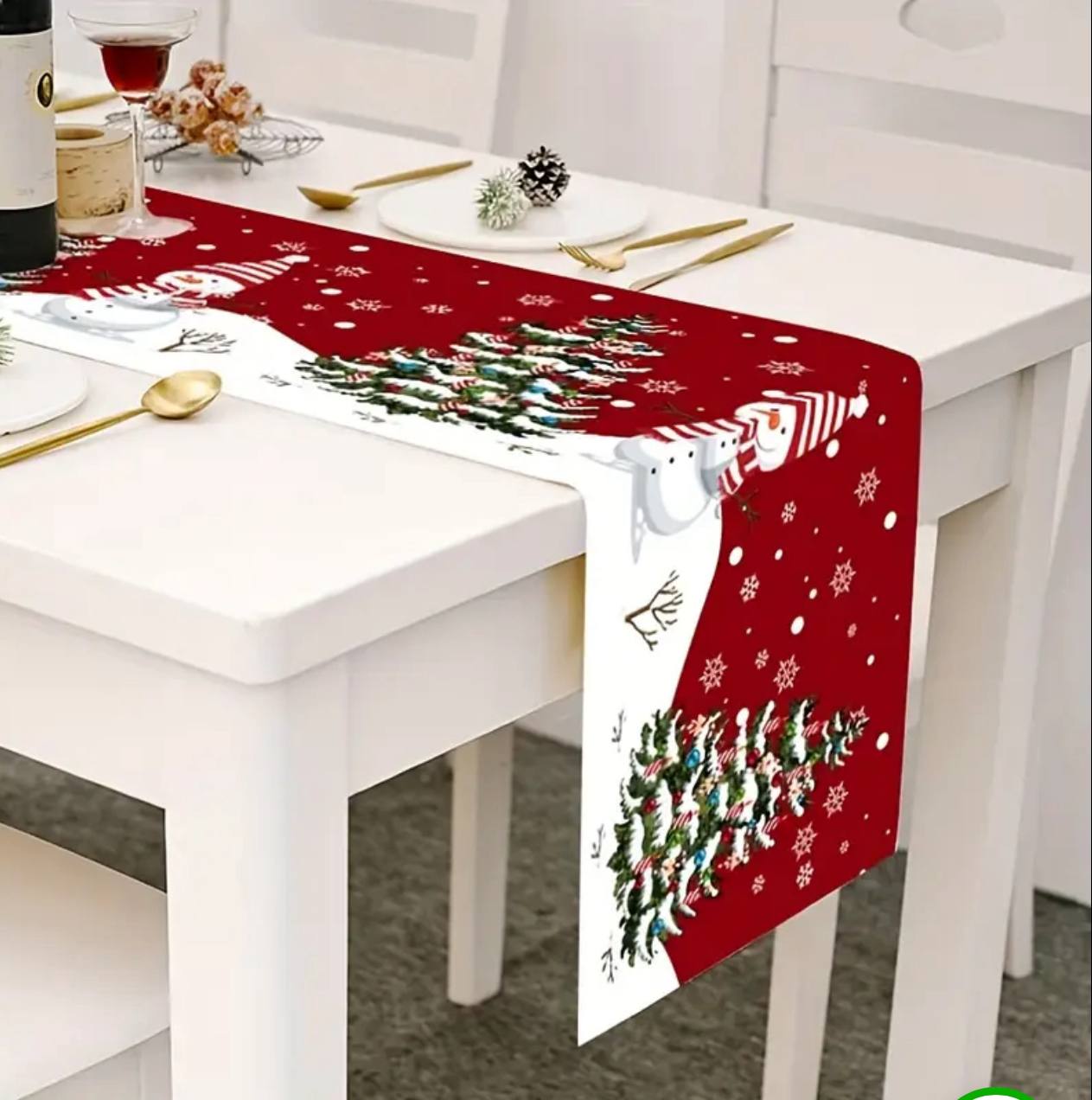 Christmas Table Runner Snowman Gnome Table Cloths Linen Table Runners