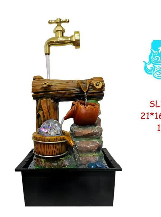 Rustic  flow LED Tabletop fountain with magic faucet