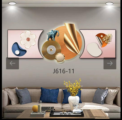 3pc 3in1 30x125cm Decor wall clock elegant wall hanging