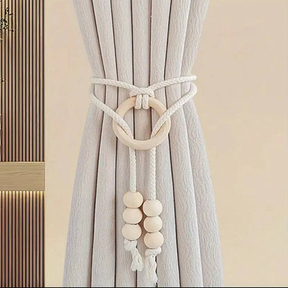 2pcs natural cotton rope curtain tiebacks boho style