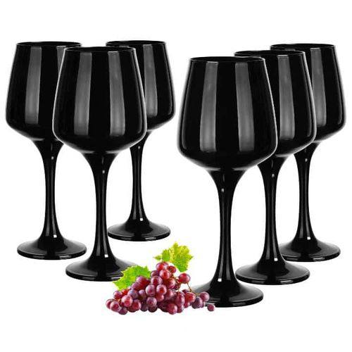 6pcs Black matt wine glasses set, 360ml