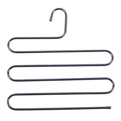 Black and white trouser hangers