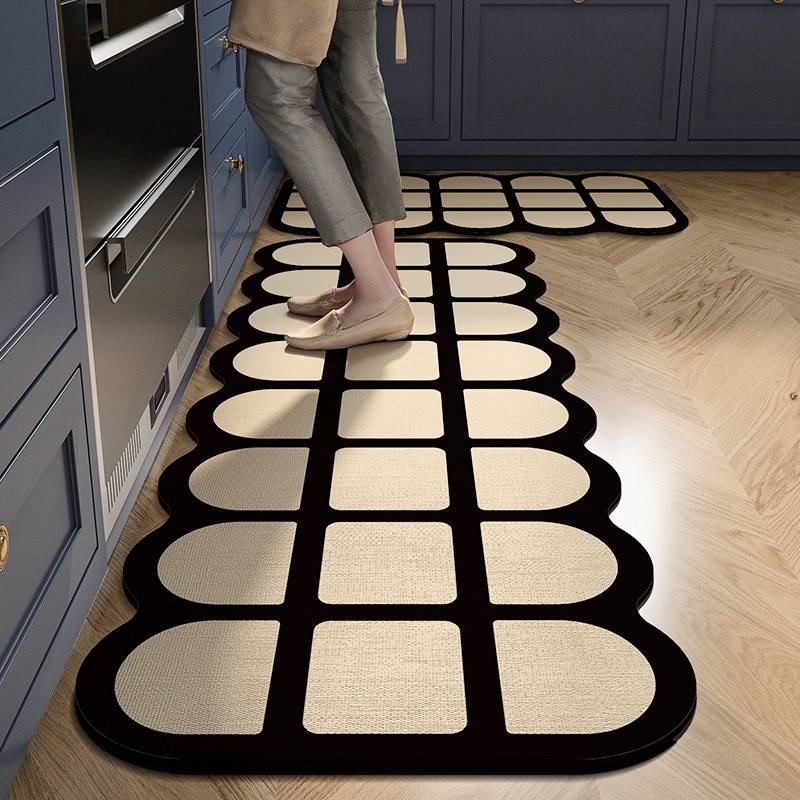 Modern minimalist kitchen mats waterproof anti-fouling PVC oil-proof soft carpet easy care balcony non-slip rugs