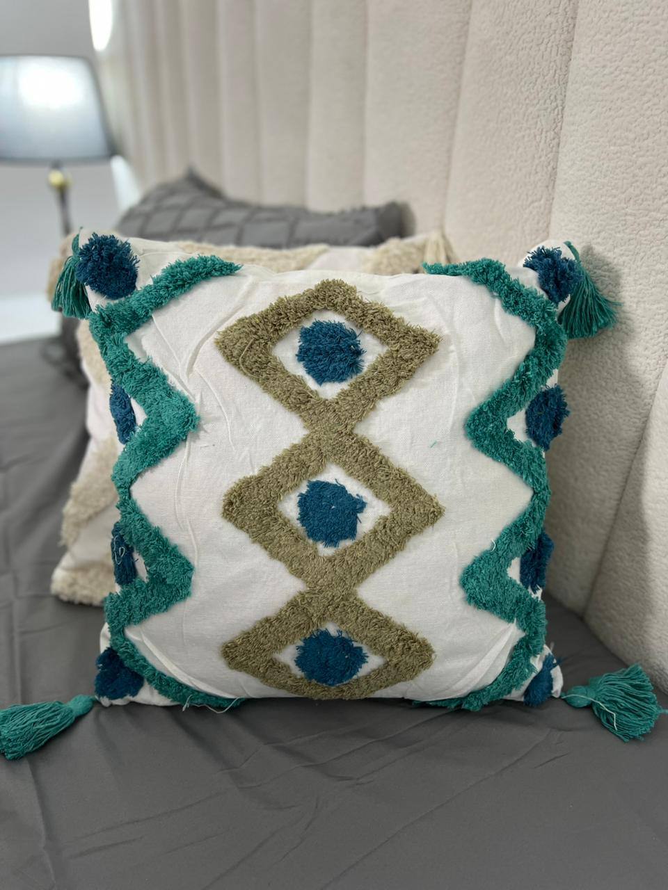 Fancy TUFTED/BOHO throw pillow covers with tassels