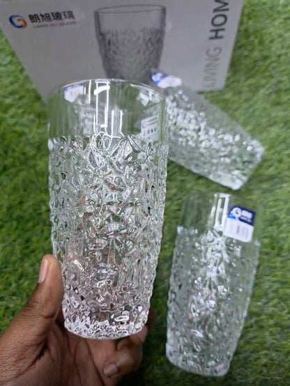 6pc Premium Modern Clear transparent Glassware.