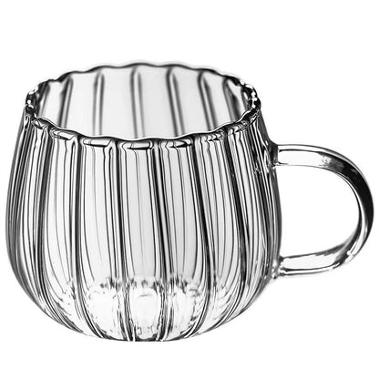 Stripped Pumpkin shape borosilicate cups
