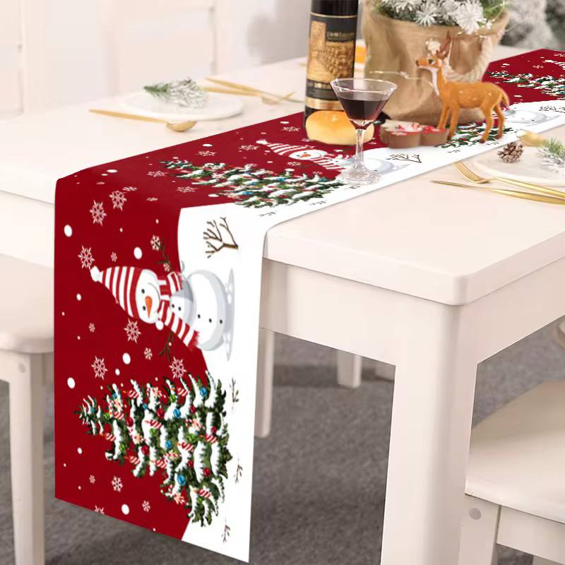 Christmas table runner Suitable for home kitchen, restaurant holiday party decorations  
Size 230cm* 30 cm