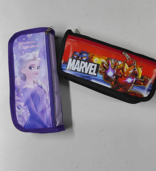 Cartoon themed Frozen Princess Elsa and Iron man Student Pencil pouch Case,