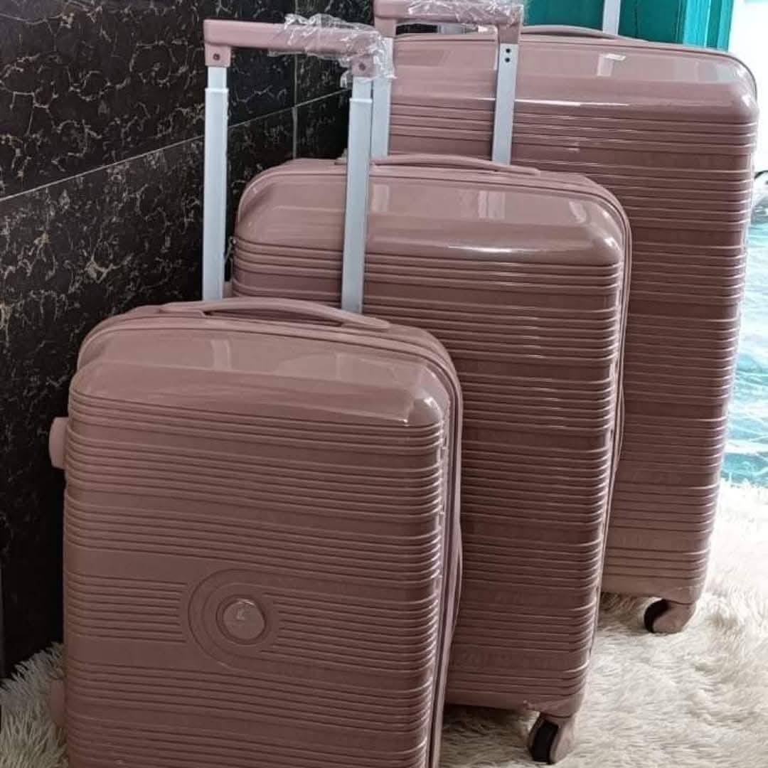 3 in 1 Unbreakable double zip rubber Suitcases(anti theft)