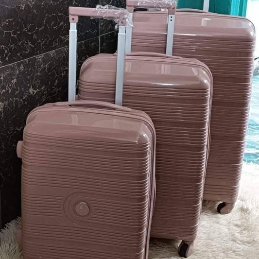 3 in 1 Unbreakable double zip rubber Suitcases(anti theft)