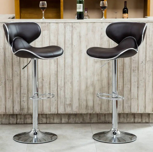 Premium quality adjustable leather bar stools
