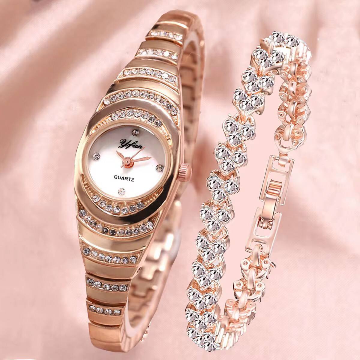 2 in 1 Elegant Ladies watch+ Bracelet set