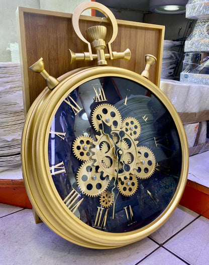 Gear face golden wall clocks