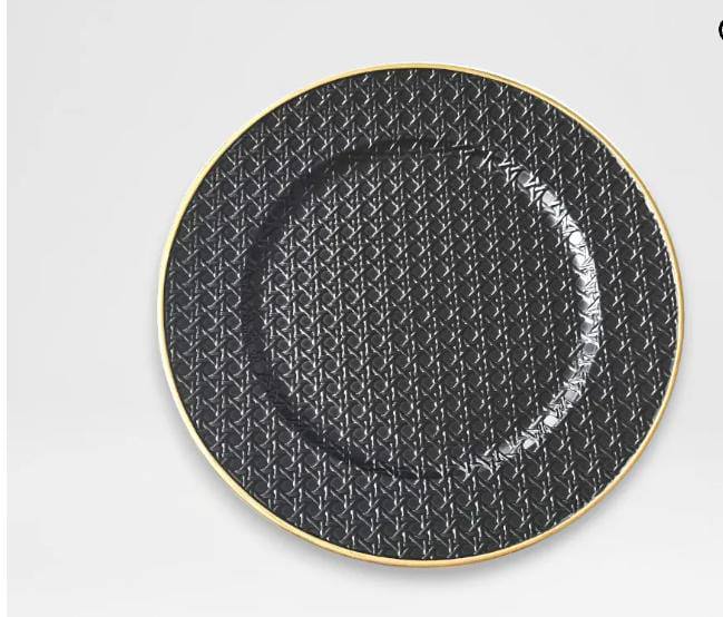 1pc Black charger plates