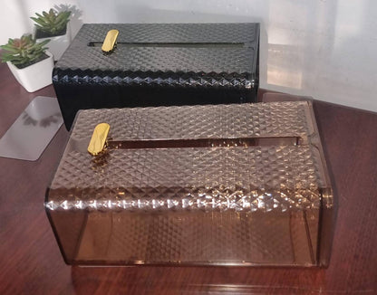 Adhesive sticker Wall mounted elegant diamond tissue box