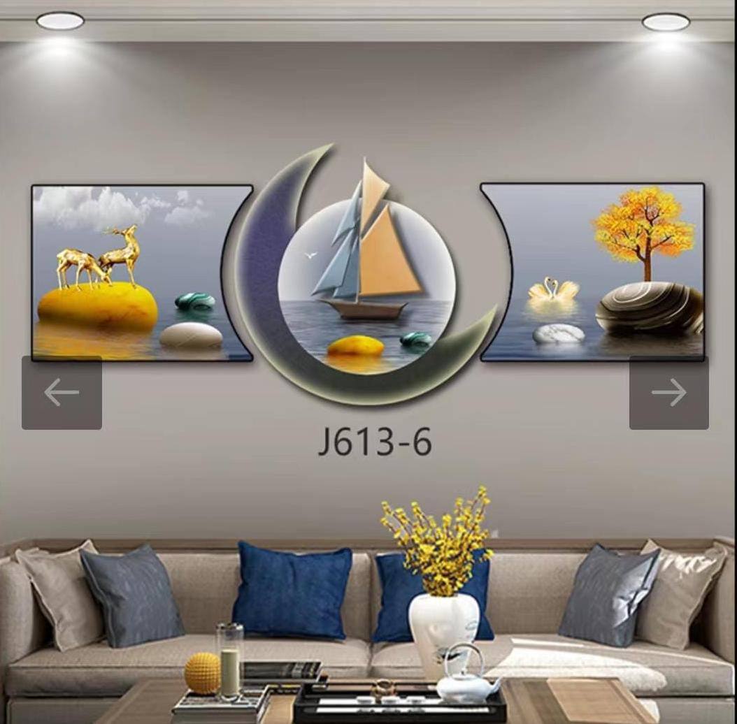 3pc 3in1 30x125cm Decor wall clock elegant wall hanging