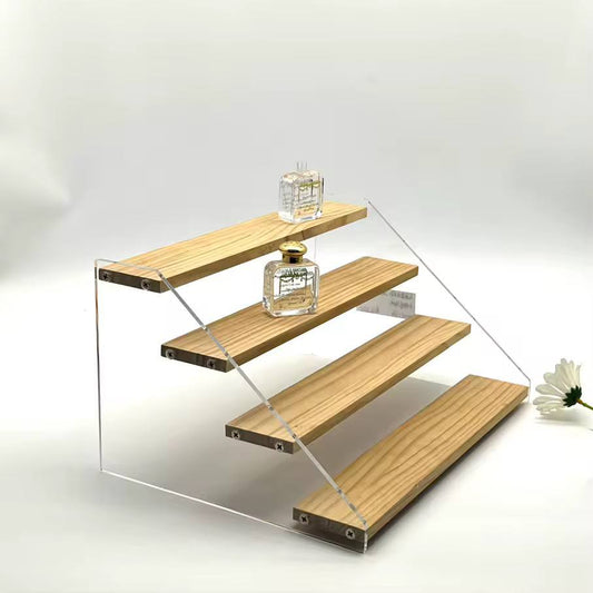 4-Tier Bamboo & Acrylic Multipurpose Stand