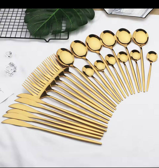 Heavy duty 24pcs dining cutlery set