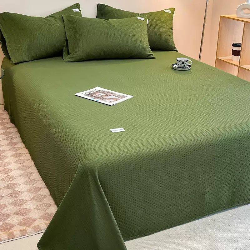 Waffle Bed Coverlet Set with pillow cases