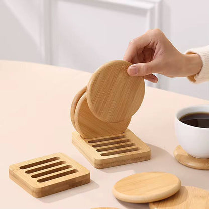 Eco-Friendly Heavy Duty Bamboo Coasters
6pcs bamboo coasters + 1 holder rack Set