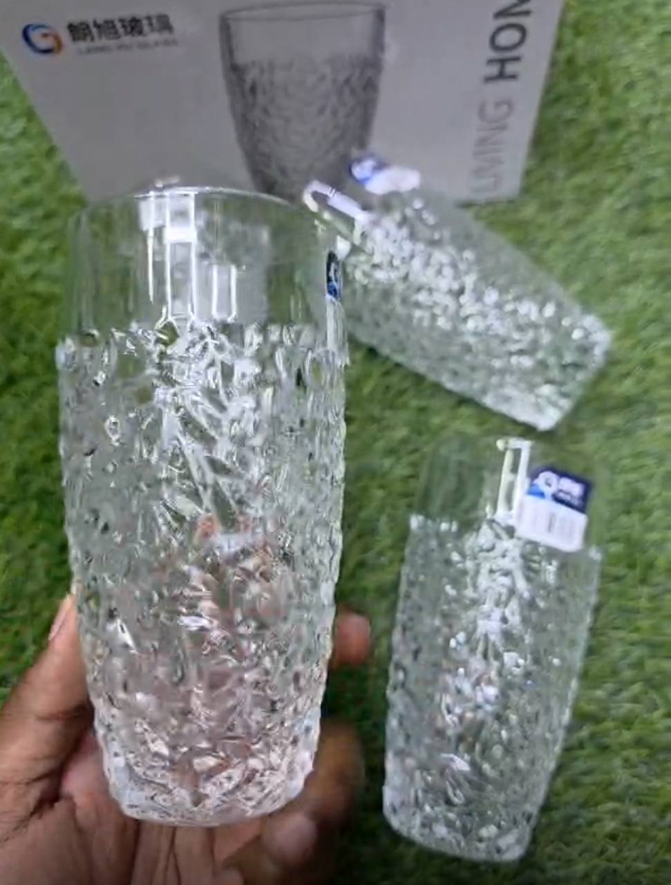 6pc Premium Modern Clear transparent Glassware.