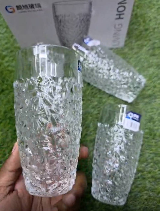 6pc Premium Modern Clear transparent Glassware.