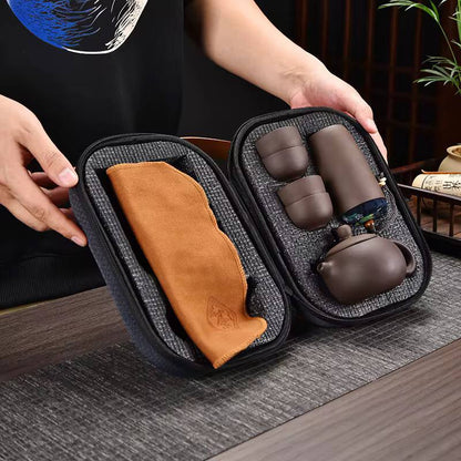 Travel ceramic Kung Fu Teapot Set