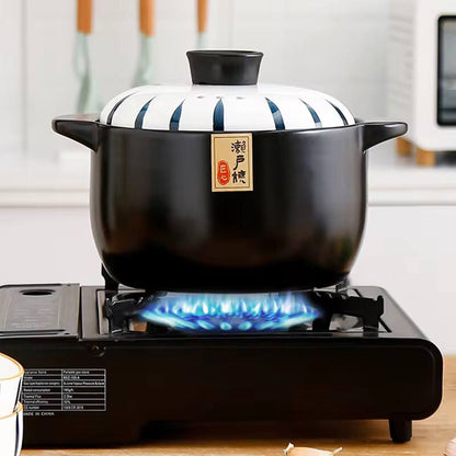 Ceramic casserole cooking pot with lid