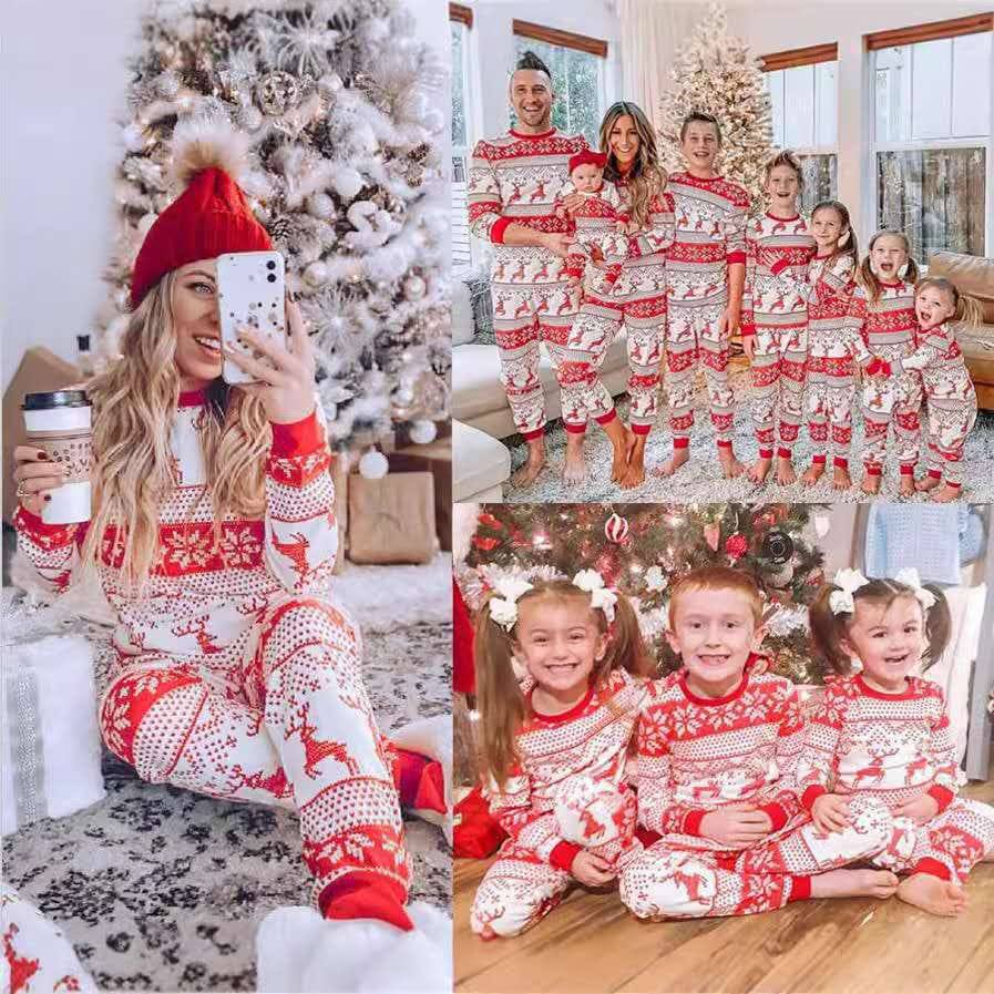 Christmas pajamas outfit for both Adults &kids pyjamas set(top+pant)
Material: Poly Cotton