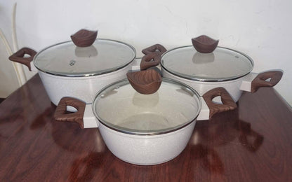 Big Baroly Germany brand 3pc granite cookware set