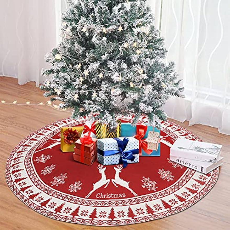 Christmas Knitted Tree Skirt Knitted Christmas Tree Apron Christmas Tree Skirt