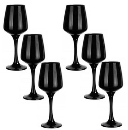 6pcs Black matt wine glasses set, 360ml