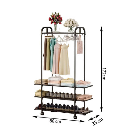 Clothing rack with wheels