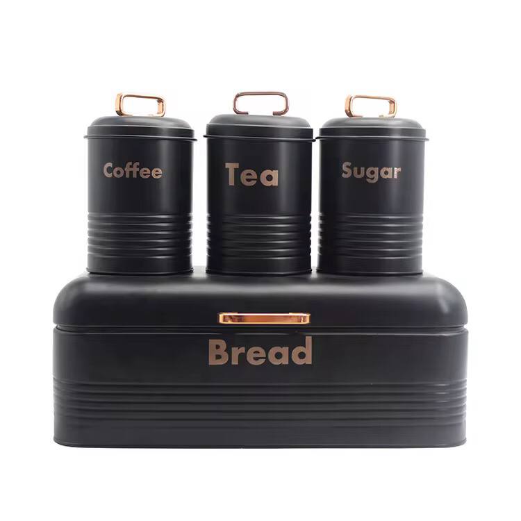 Kitchen eco-friendly bread Bin/ storage container/ coffee, tea and sugar canister set of 3pcs